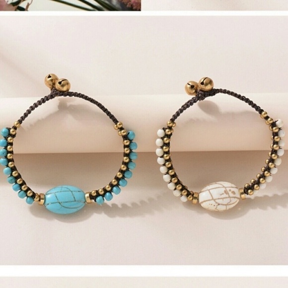 Beaded and Braided Howlite Bracelets - Picture 1 of 6